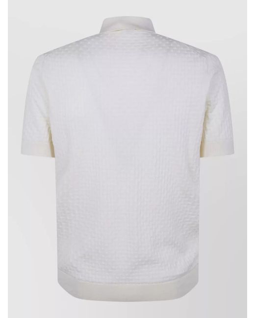 Filippo De Laurentis White Short-Sleeve Polo Shirt for men