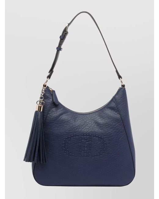 Liu Jo Blue Versatile Shoulder Bag With Logo And Tassel