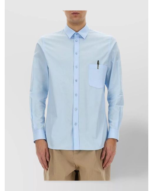 Moschino Blue Cotton Regular-Fit Shirt for men