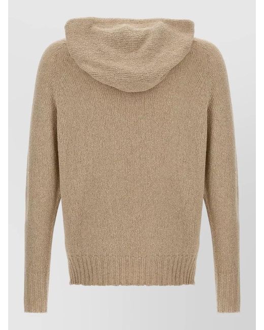 Ma'ry'ya Natural Hooded Knit Sweater Long Sleeve Design for men
