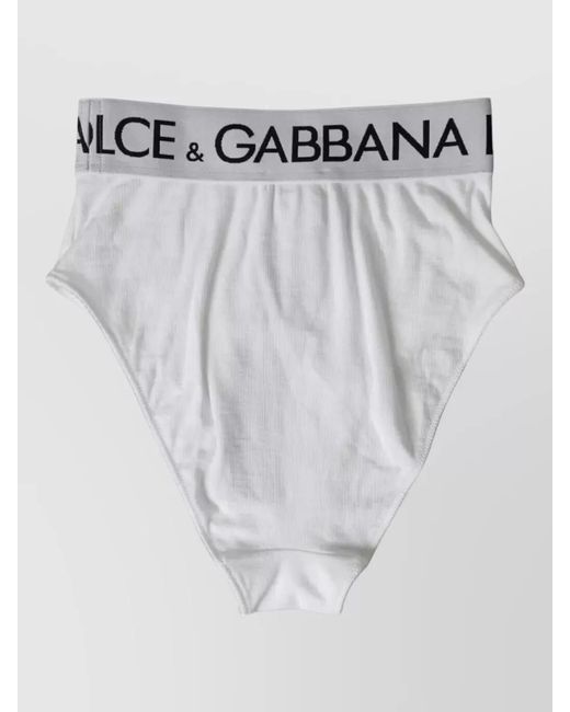 Dolce & Gabbana White Ribbed High-Rise Briefs