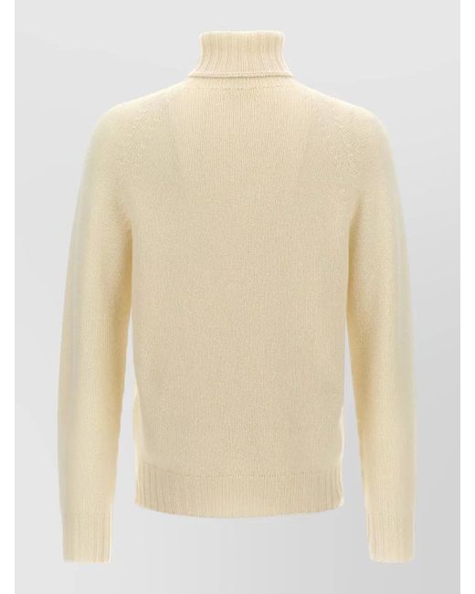 Ma'ry'ya Natural High Neck Turtleneck Sweater Ribbed Cuffs Hem for men