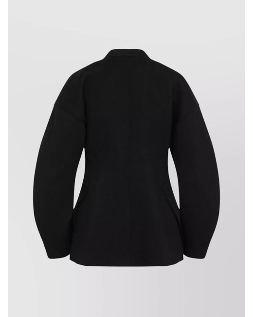 Jil Sander Blue Virgin Wool Wrap Fitted Jacket
