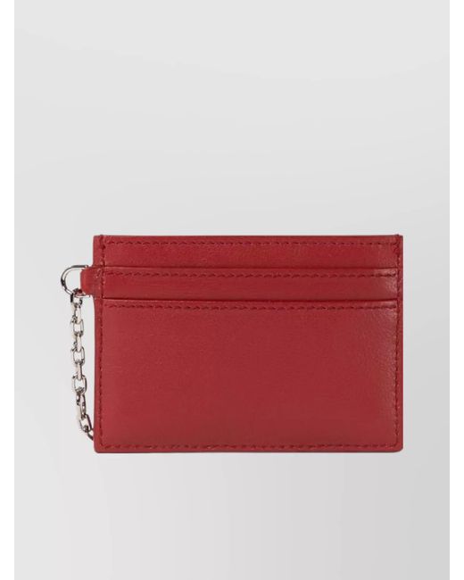 McQueen Red Leather Sling Card Holder
