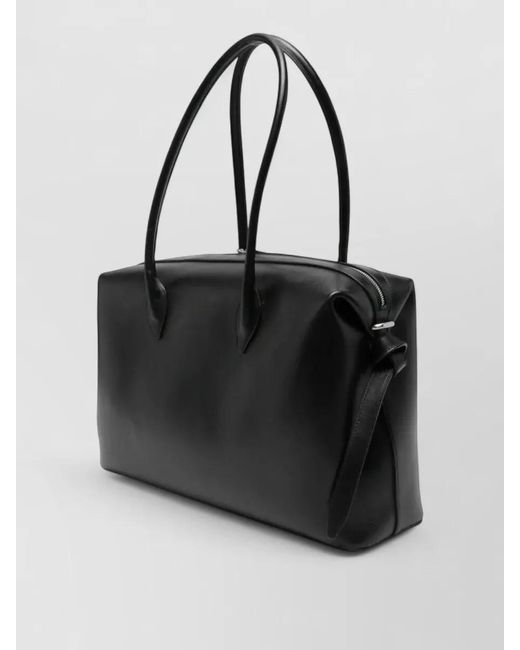 Yuzefi Black Brioche Tote Bag Rectangular Shape Knot