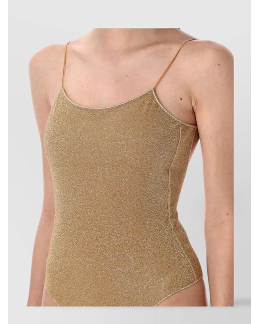 Oseree Natural Shimmering Strappy High-Cut Swimsuit