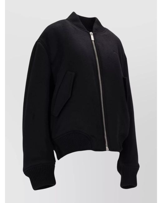 Off-White c/o Virgil Abloh Black Wool Bomber Jacket for men
