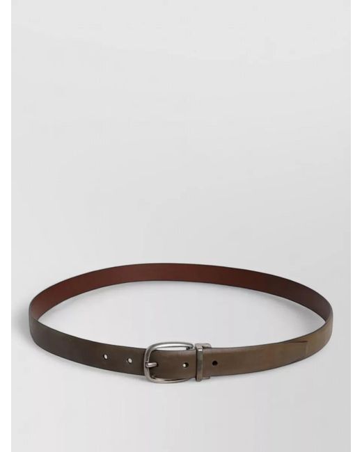 Dolce & Gabbana Gray Leather Belt Logo Metal Buckle Smooth Finish for men