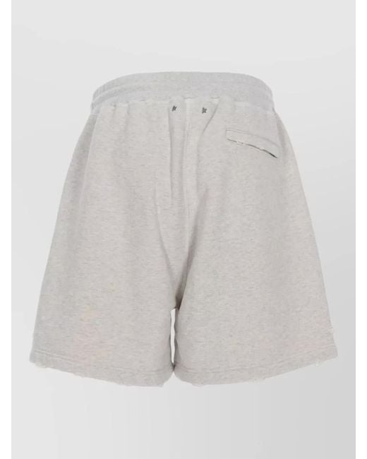 Golden Goose Deluxe Brand White Cotton Shorts Wide Leg Raw Hem Pockets