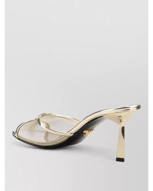 Prada Multicolor Metallic Stiletto Sandal Mules Open Toe