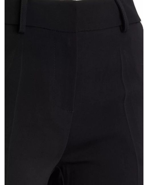 SIMONA CORSELLINI Black Stretch Viscose Trousers Cropped Tight Silhouette