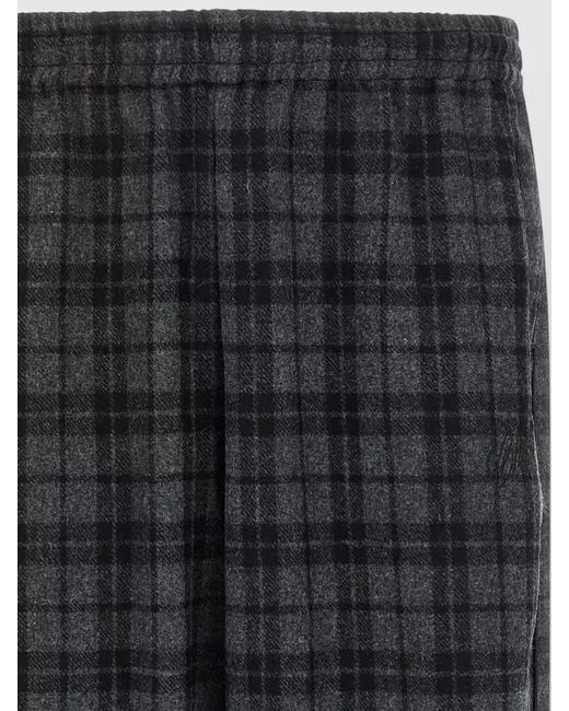 Willy Chavarria Gray Ruff Rider Checked Pattern Pants Side Pockets for men