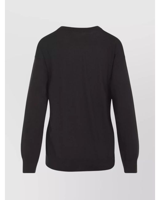 Loewe Blue Crew Neck Long Sleeve Ribbed Knitwear