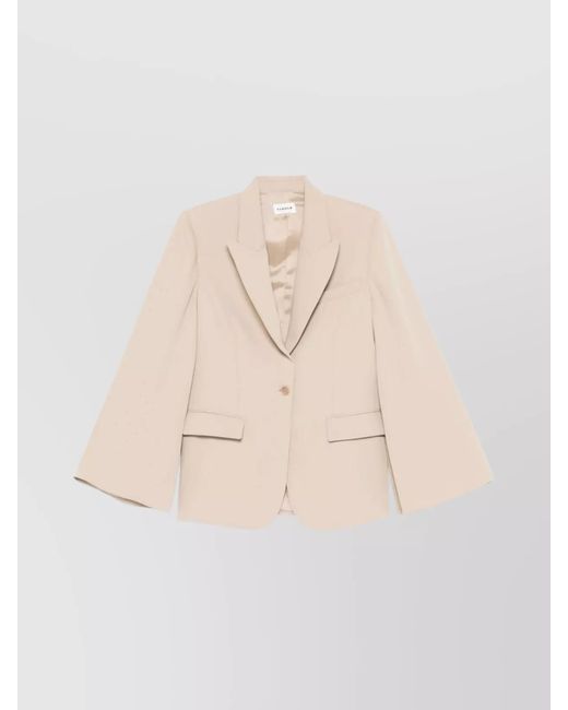 P.A.R.O.S.H. Natural Notched Lapel Blazer With Rear Vent