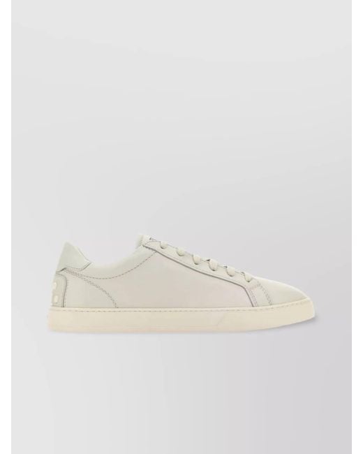 Tod's Natural Leather Logo-Print Low-Top Sneakers for men