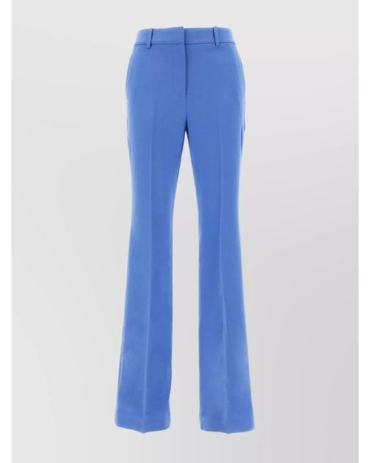 Michael Kors Blue Triacetate Blend Pant With Practical Pockets
