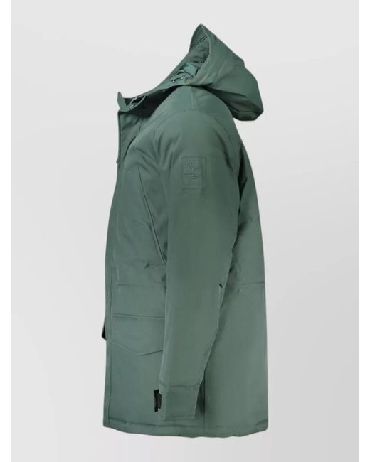 Timberland Green Quilted Hooded Puffer Jacket for men