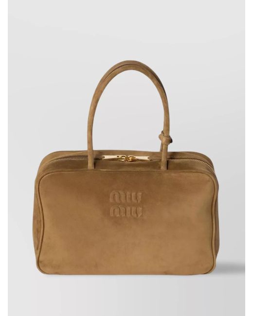 Miu Miu Natural Luxe Suede Tote Bag