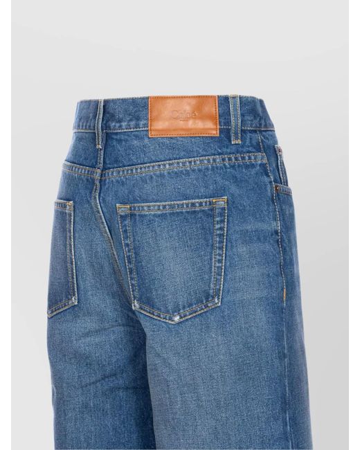 Chloé Blue Denim High-Rise Wide-Leg Jeans
