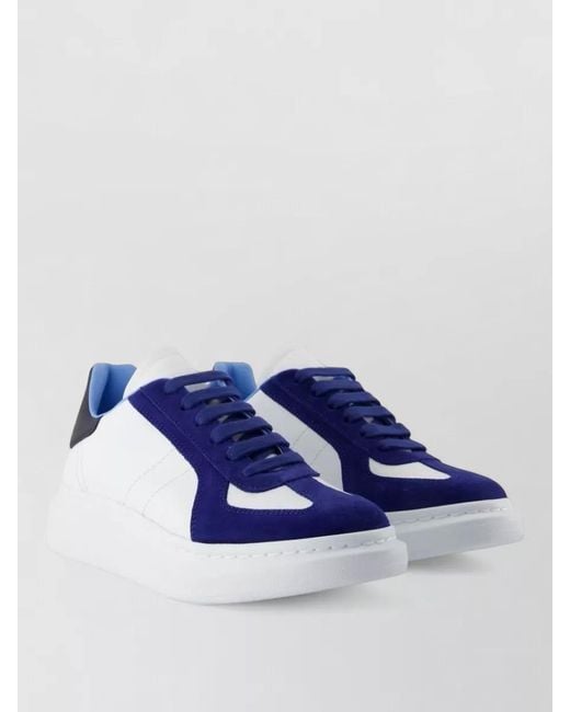McQueen Blue Leather Low-Top Sneakers for men
