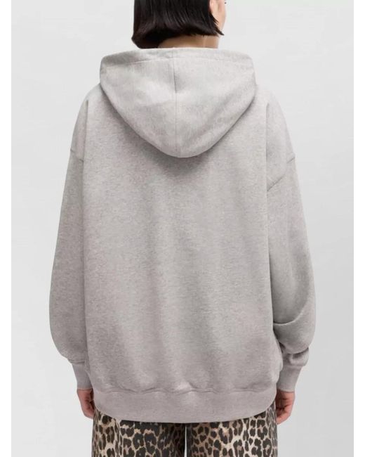 Ganni White Organic Cotton Graphic Hoodie