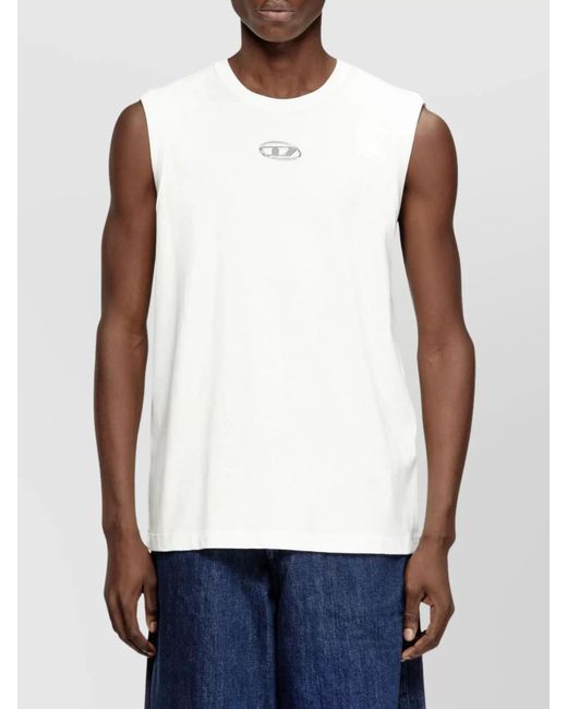 DIESEL White Cotton Tank Top for men