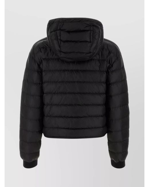 Palm Angels Black Down Hooded Puffer Jacket