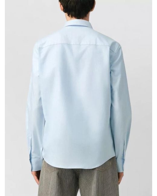 AMI Blue Regular Fit Shirt Long Sleeves Button Down Collar
