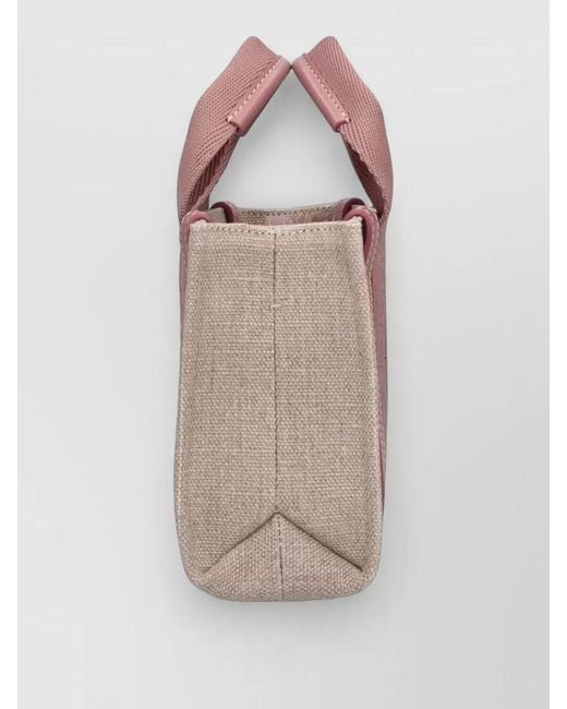 Chloé Pink Woody Mini Linen Tote Bag