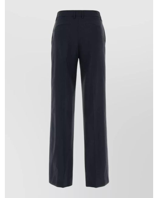 PT Torino Blue Francoise Twill Trousers Wide Leg Design