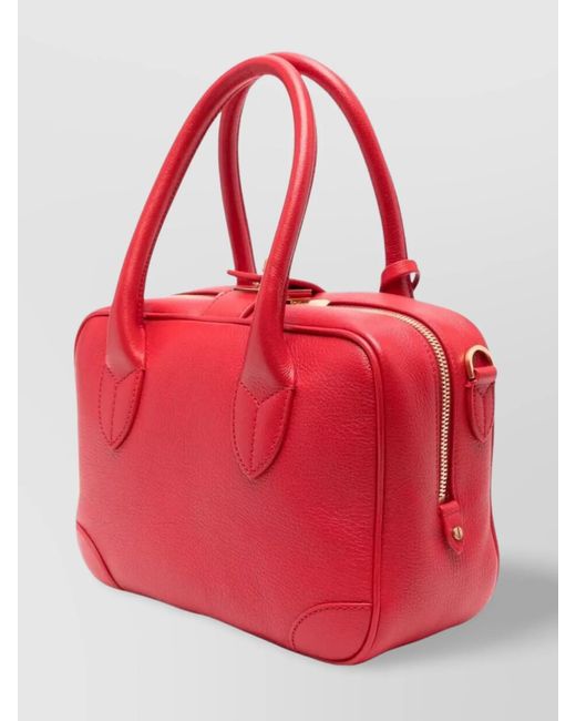 Golden Goose Deluxe Brand Red Vita Leather Top Handle Bag