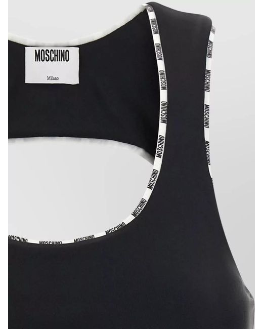 Moschino Black Sporty Racerback Top Scoop Neckline