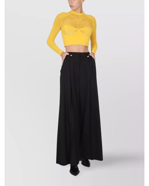 Ambush Yellow Cropped Knitted Top