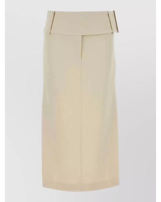 Sportmax Natural Stretch Viscose Fronda Skirt High Waist