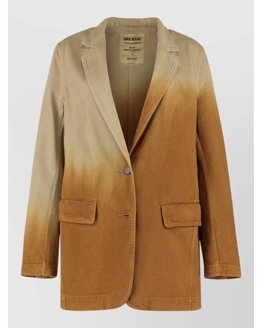 Uma Wang Natural Single Breasted Tailored Blazer Jane