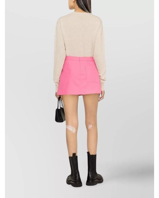 Palm Angels Pink High-Rise A-Line Mini Skirt