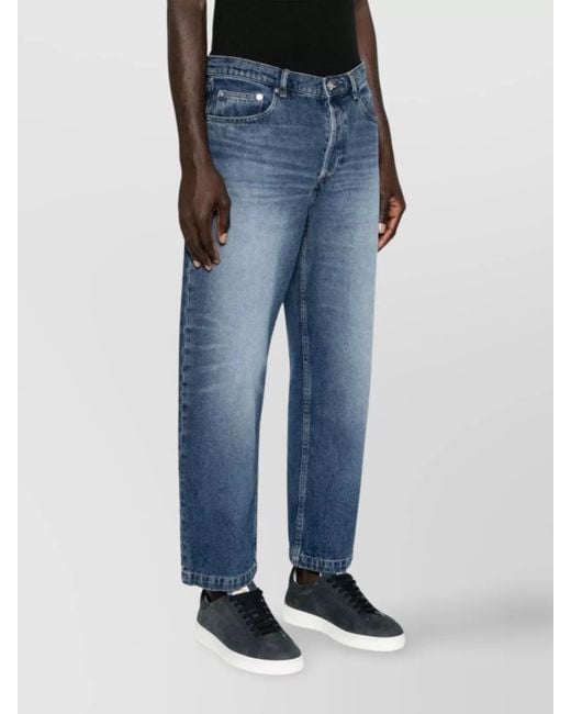 A.P.C. Blue Denim Straight-Leg Jeans for men