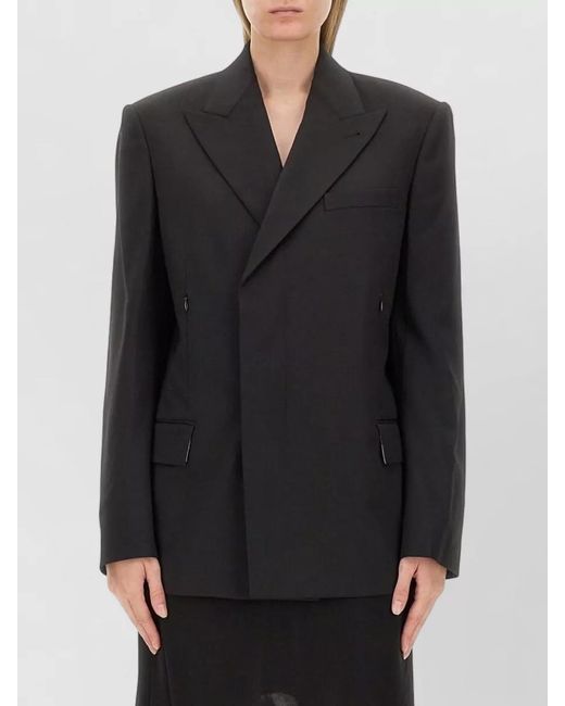 Helmut Lang Black Virgin Wool Oversized Blazer