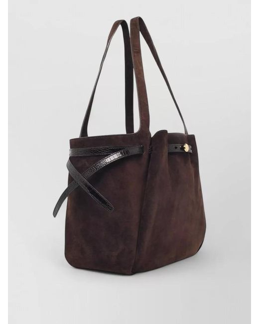 Tory Burch Black Romy Tote Suede Shoulder Bag