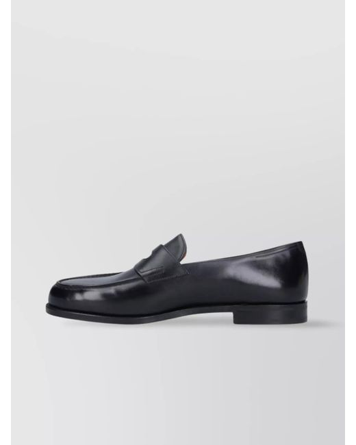 John Lobb Blue Leather Loafers for men