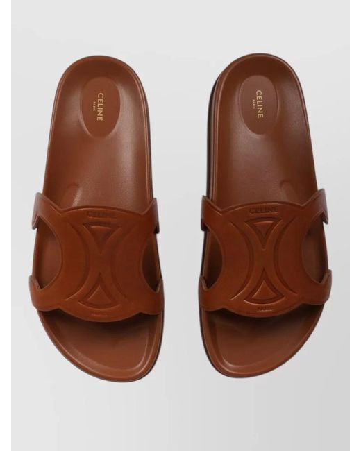 Céline Brown Leather Slides