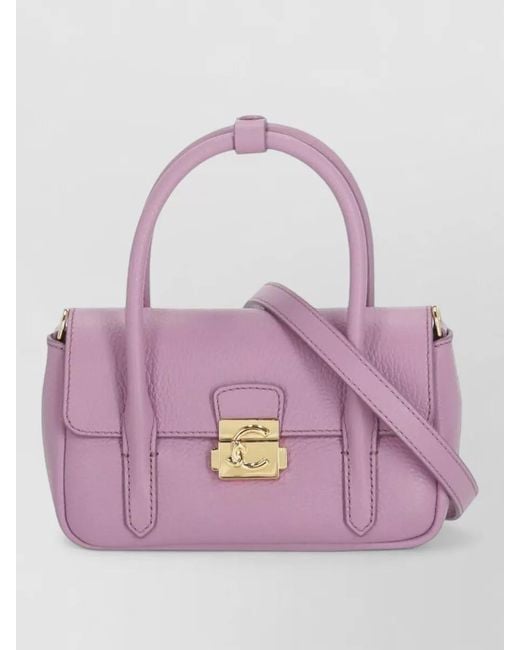 Coccinelle Pink Leather Mini Handbag Structured Shape Hardware
