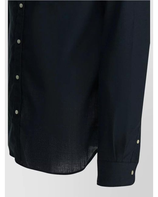 Beams Plus Blue Linen Casual Shirt for men