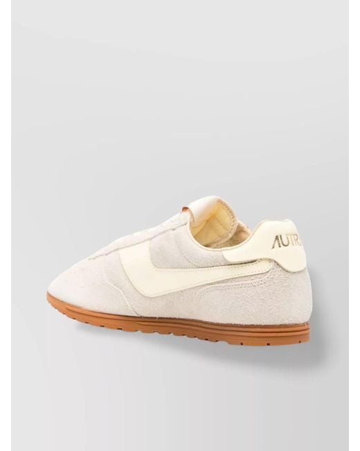 Autry White Suede Leather Low-Top Sneakers for men
