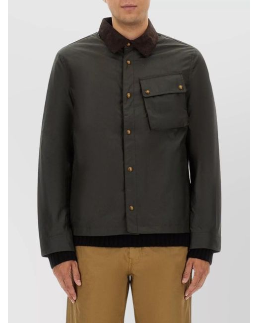 Belstaff Gray Jacket Long Sleeve Chest Pocket for men