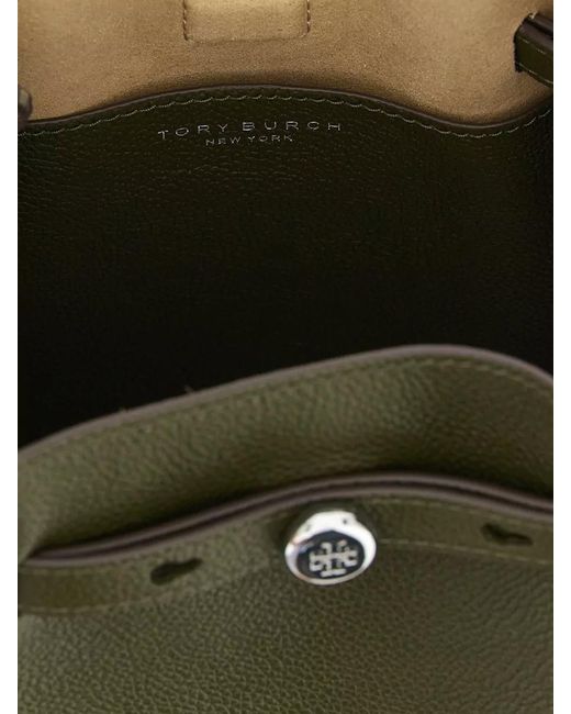 Tory Burch Green Romy Bucket Bag Adjustable Strap Handle