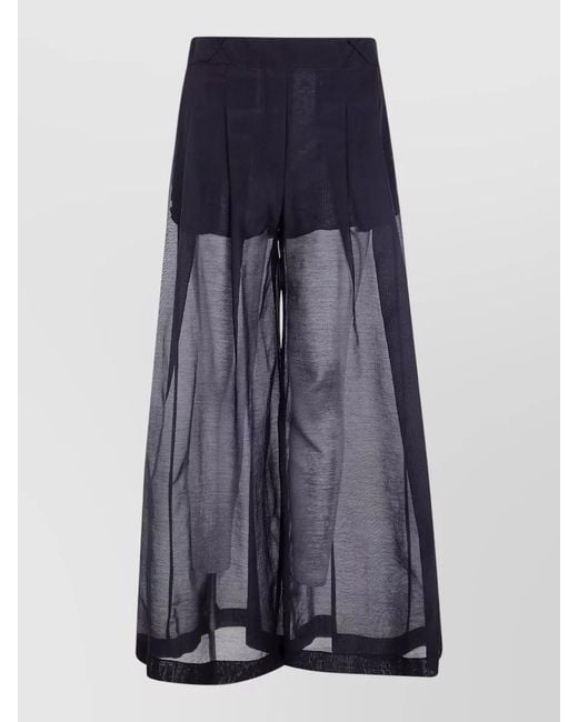 Semicouture Blue Johnny Muslin High Rise Sheer Shorts