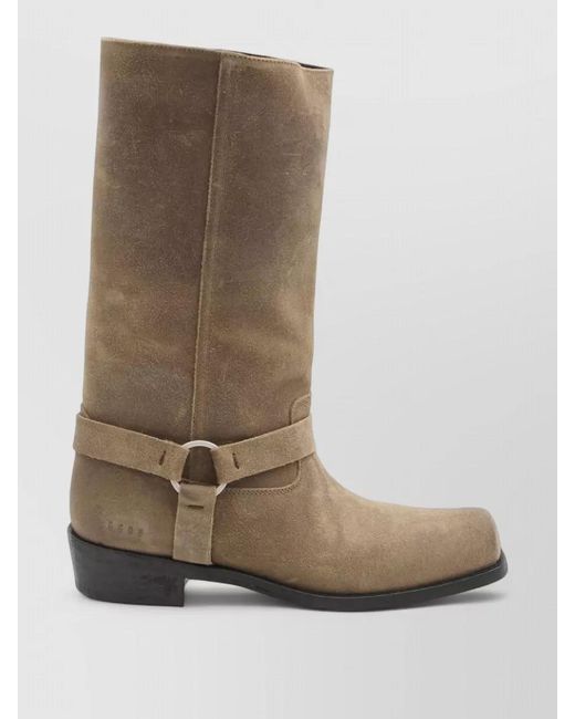 Golden Goose Deluxe Brand White Leather Calf-Length Biker Boots