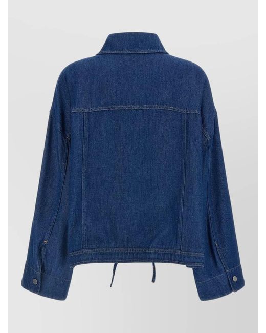 Nude Blue Blake Denim Jacket Buttoned Cuffs Chest Pockets