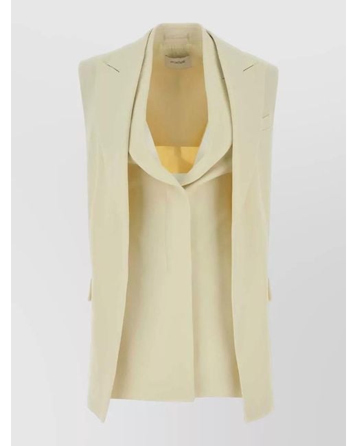 Sportmax Yellow Stretch Crepe Campale Vest Tailored Design